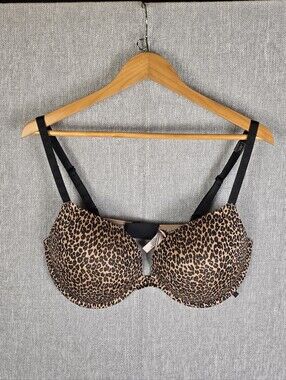 Victoria's Secret Leopard Print Push Up Bra Sz 38DD NWOT